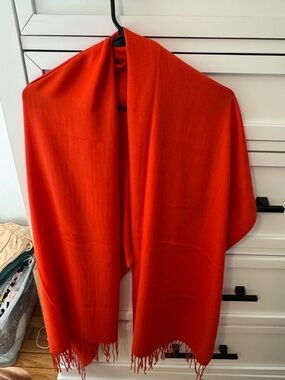 pashmina Bright red Fringe Scarves